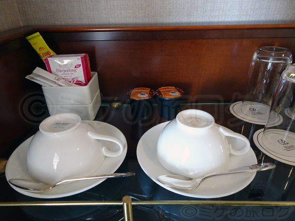 札幌プリンスホテル　 アメニティ　ティーカップやグラス