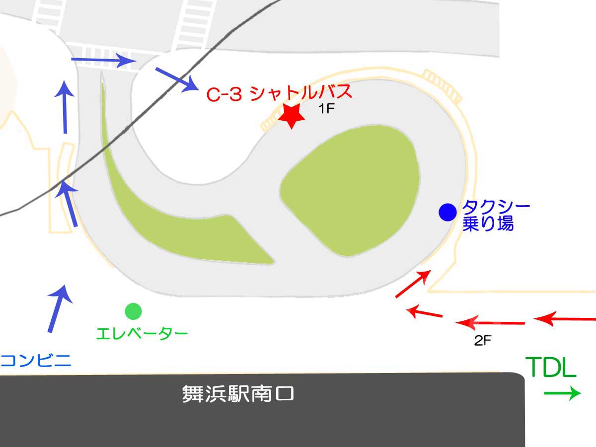 TDL・東京ディズニーランドから舞浜ユーラシア 地図