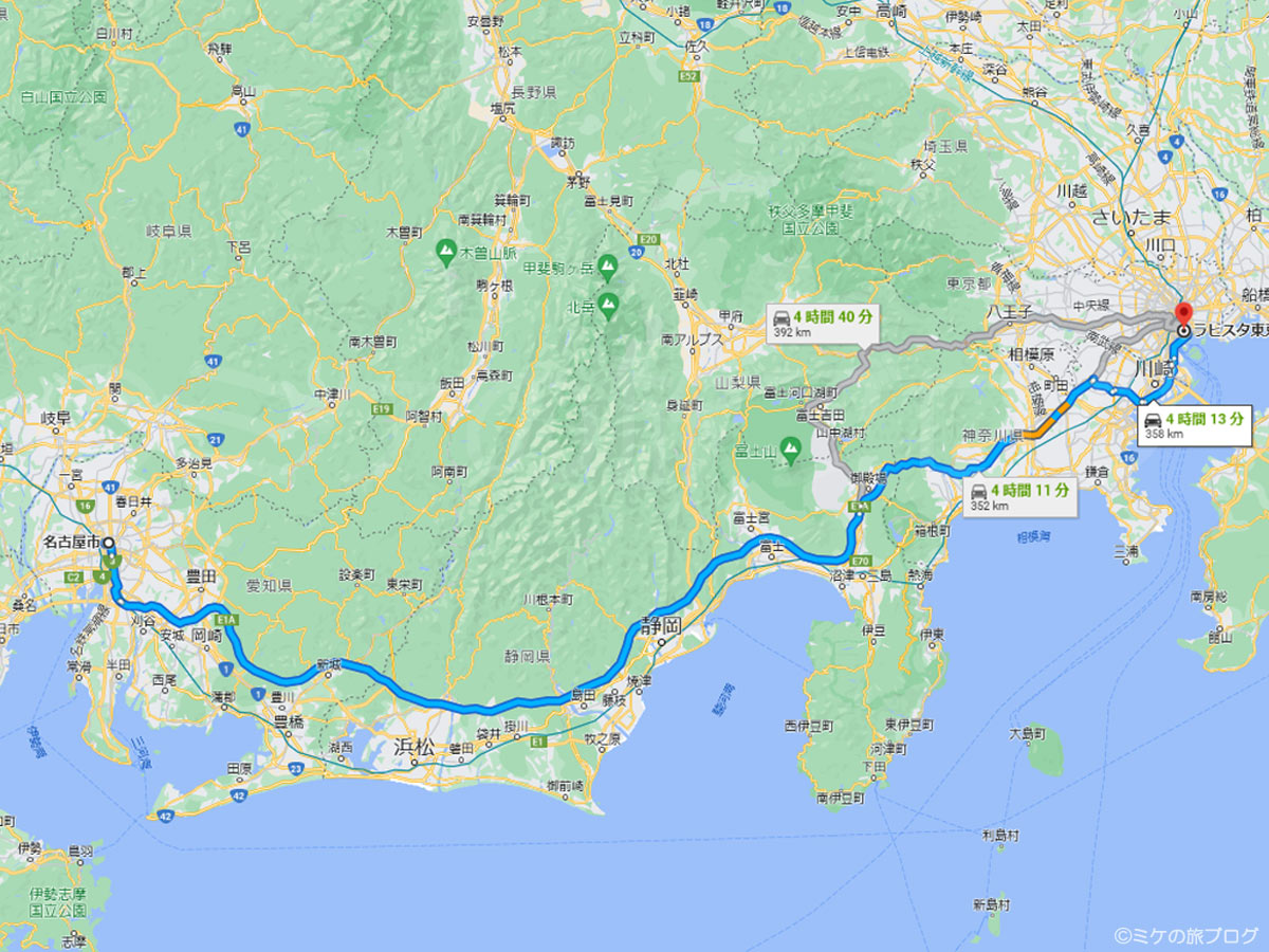 関西・中京方面からラビスタ東京ベイへ 地図