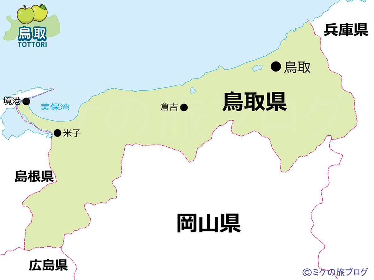 鳥取県の地図